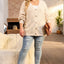 Gray Plus Size Knitted Hollow out Button up Cardigan