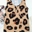 Leopard Button Neck Chest Pocket Tank Top