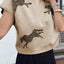 Apricot Lively Cheetah Pattern High Neck Short Sleeve Sweater