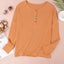 Orange Waffle Knit Henley Top