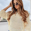 Apricot Open Knit Bracelet Sleeve Sweater