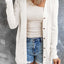 Solid Color Open-Front Buttons Cardigan