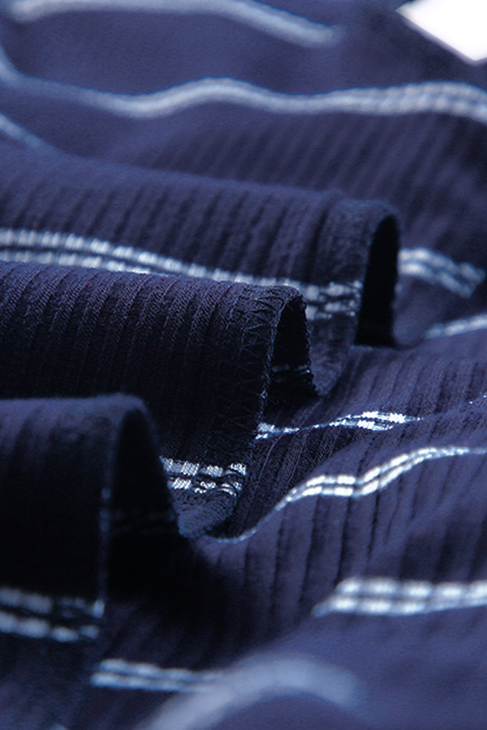 Brown Extend Color Block Cuffs Rib Knit Striped Pullover