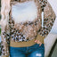 Leopard Print Bleached Long Sleeve Top