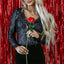 Black Sequin V Neck Zipped Long Sleeve Bodysuit