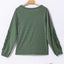 Green Crochet Lace Patch Raglan Sleeve Top