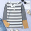 Long Sleeve Stripe Button Henley Top