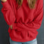 Red Solid Classic Crewneck Pullover Sweatshirt