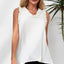 Rose Frilled Trim V Neck Tank Top