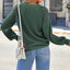 Green Lace Long Sleeve Textured Pullover