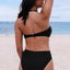 Black Halter O-ring Ruched Bust One Piece Swimsuit