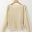 Apricot Open Knit Bracelet Sleeve Sweater