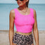 Leopard Square Neck Sleeveless Fashion Print Tankini Set