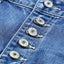 Sky Blue Quintuplicate Button Fly High Rise Plus Denim Shorts
