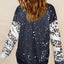 Black Tie Dye Leopard Drop Shoulder Sweatshirt