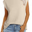 Beige Solid Textured Batwing Sleeve Crew Neck T Shirt