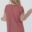 Peach Blossom Colorblock Striped Bishop Sleeve Top