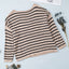 Striped Print Dropped Shoulder Loose Sleeve Sweater