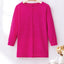 Rose Red Textured Center Seam Long Sleeve Split Top