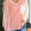 Striped Color Block Splicing Long Sleeve T Shirt