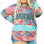 Pink Stripe Plus Size Colorblock Pullover Top