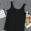 Black Button Textured Tank Top