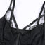 Black Spaghetti Straps Lace Panel Bodysuit