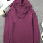 V Neck Ribbed Drop Shoulder Hooded Sweater