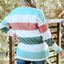 Pink Stripe Plus Size Colorblock Pullover Top