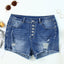 Sky Blue Quintuplicate Button Fly High Rise Plus Denim Shorts