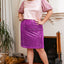 Violet Sequined High Waist Plus Size Midi Skirt