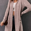 Pink Tunic Back Open Front Cardigan with Pockets