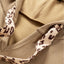 Khaki Leopard Patchwork Drawstring Hooded T Shirt