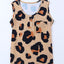 Leopard Button Neck Chest Pocket Tank Top