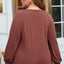 Gold Flame Square Neck Plus Size Knit Top