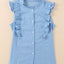 Sky Blue Ruffle Trim Soft Lightweight Sleeveless Shirt