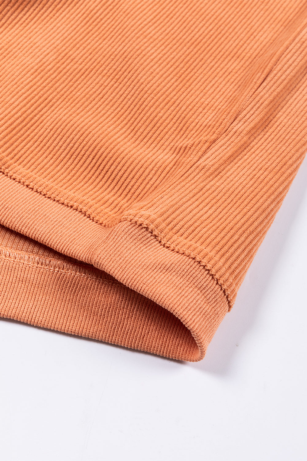 Apricot Ribbed Corded Oversized Sweatshirt