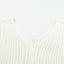 White Hollowed Knit V Neck Tank Top