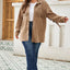 White Fringe Trim Plus Size Suede Shacket