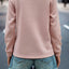 Pale Chestnut Textured Quarter Zip Raglan Sleeve Sweatshirt