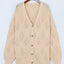 Gray Plus Size Knitted Hollow out Button up Cardigan