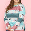 Pink Stripe Plus Size Colorblock Pullover Top