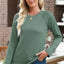 Pink Ribbed Round Neck Knit Long Sleeve Top