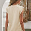 Beige Solid Textured Batwing Sleeve Crew Neck T Shirt