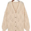 Gray Plus Size Knitted Hollow out Button up Cardigan