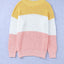 Yellow Colorblock Bubble Sleeve Plus Size Sweater