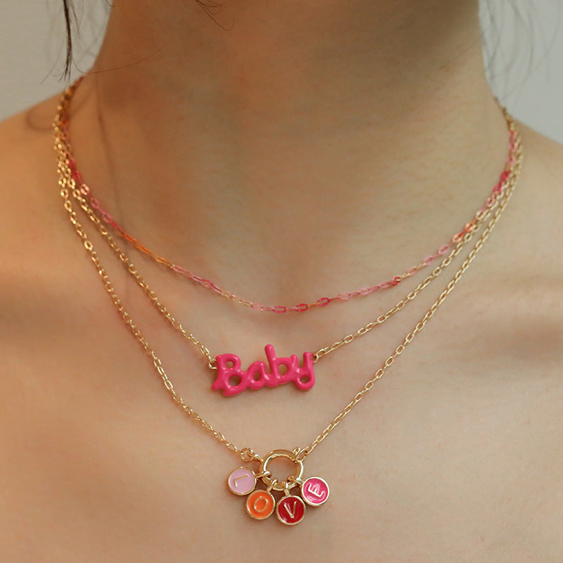 Pink XOXO Necklace