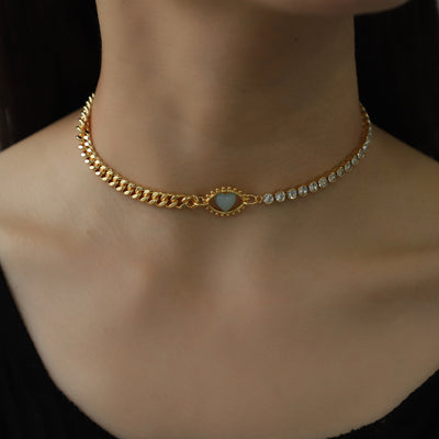 18K Electroplated Semi-precious Stone Necklace