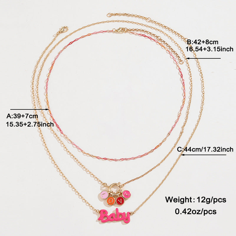 Pink XOXO Necklace