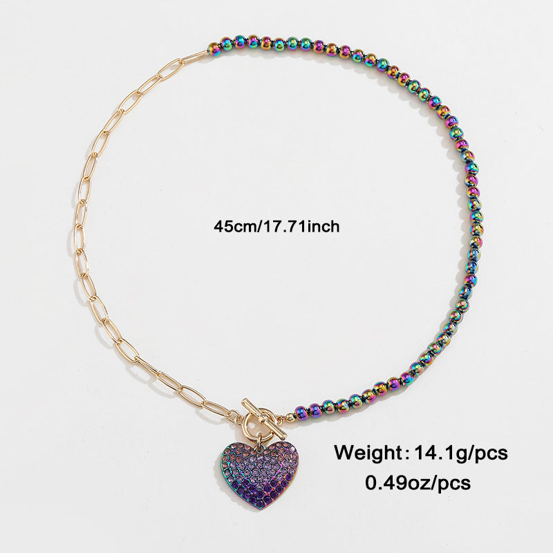 Colored Diamond Heart Necklace